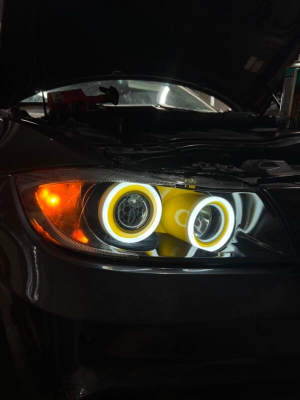 67b35518-5662-43c3-817a-4a44ffe20dba Custom BMW E90/E91 RGB Headlights – Yellow Demon Eyes & Bright Angel Eyes