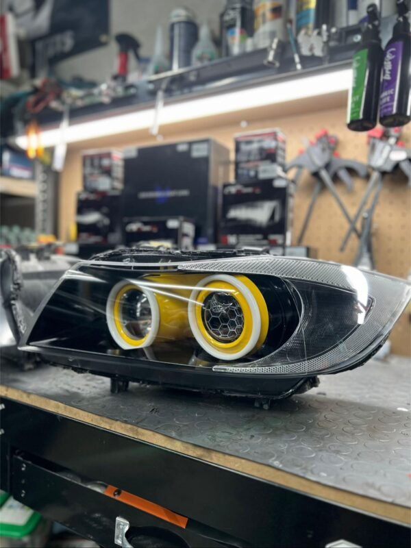 IMG_8458 Custom BMW E90/E91 RGB Headlights – Yellow Demon Eyes & Bright Angel Eyes