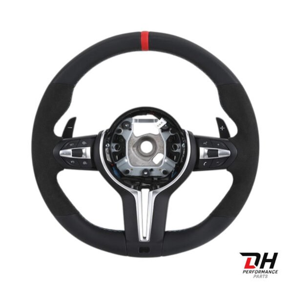 BMW M Performance Steering Wheel F Series Alcantara & Red Leather