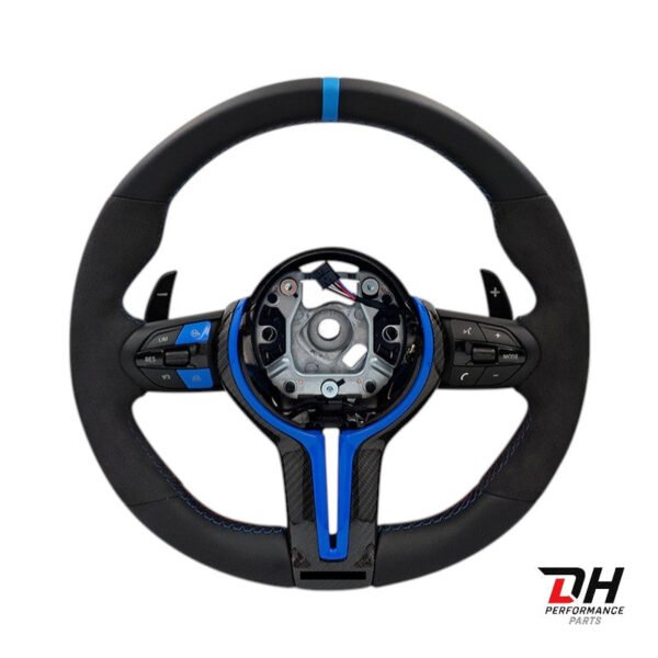 BMW M Performance Steering Wheel F Series Alcantara & Leather Blue Carbon Trim